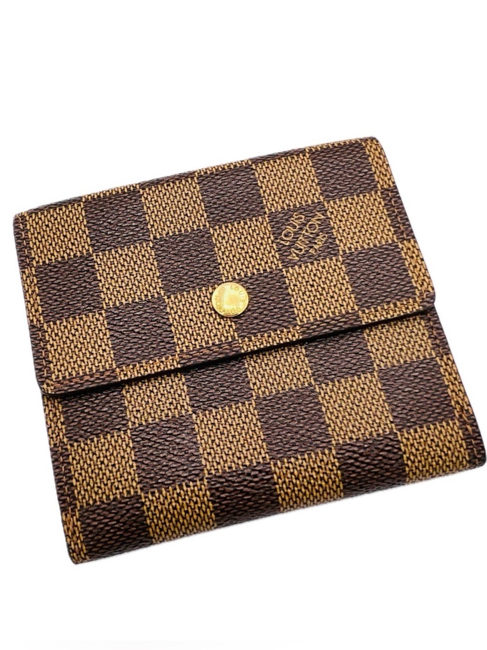 LOUIS VUITTON Damier Ebene Elise Compact Wallet Vintage 2000, Unisex, Authentic